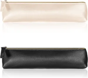 2 PCS Leather Cosmeti Bag Makeup Pouch Small Cosmetic Pouch Portable Bag Mini Travel Cosmetic Organizer with Zipper for Lipstick Coin Women