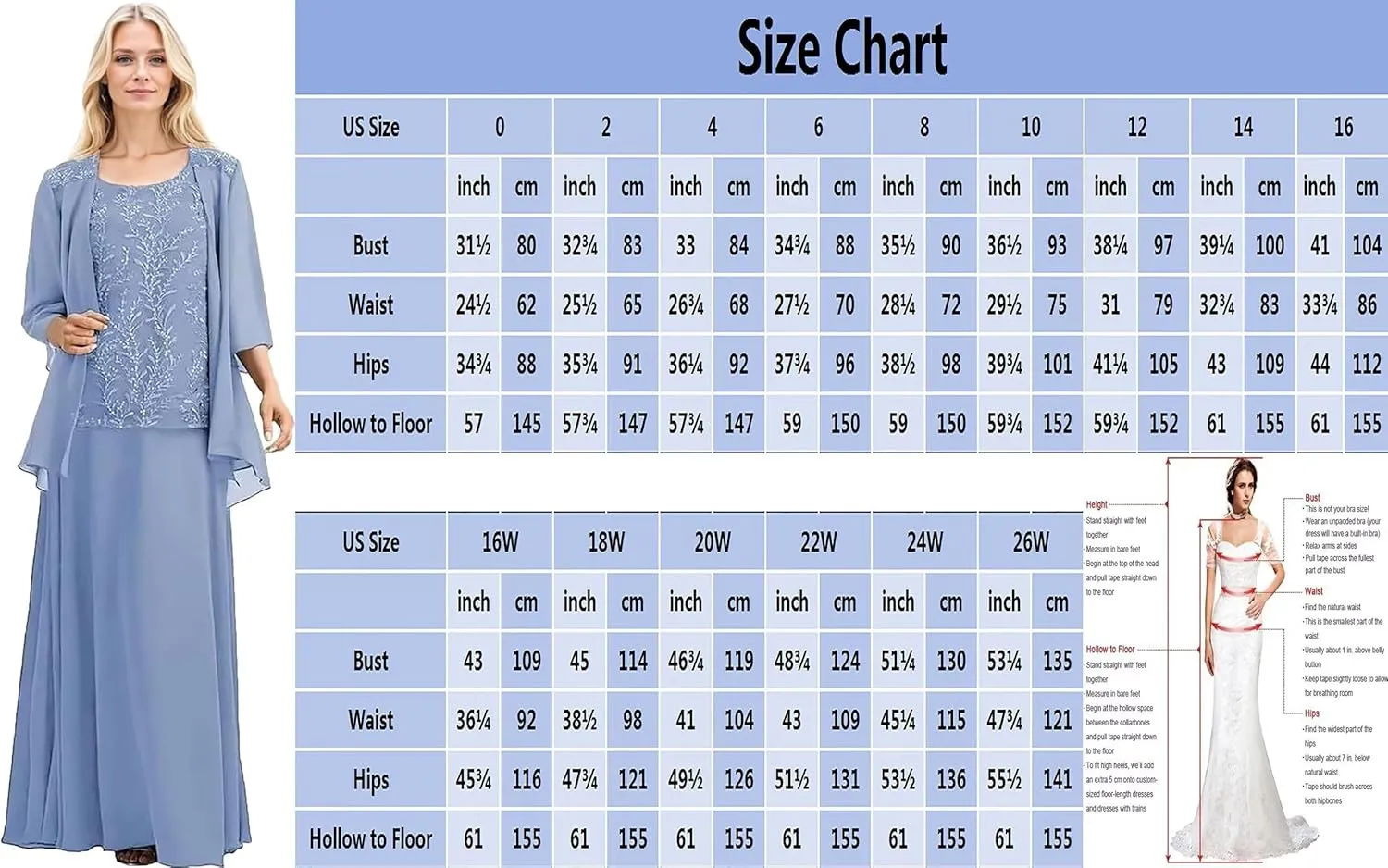 2 Piece Mother of The Bride Dresses with Jacket 3/4 Sleeve Long Formal Dress Chiffon Lace Evening Dresses for Women