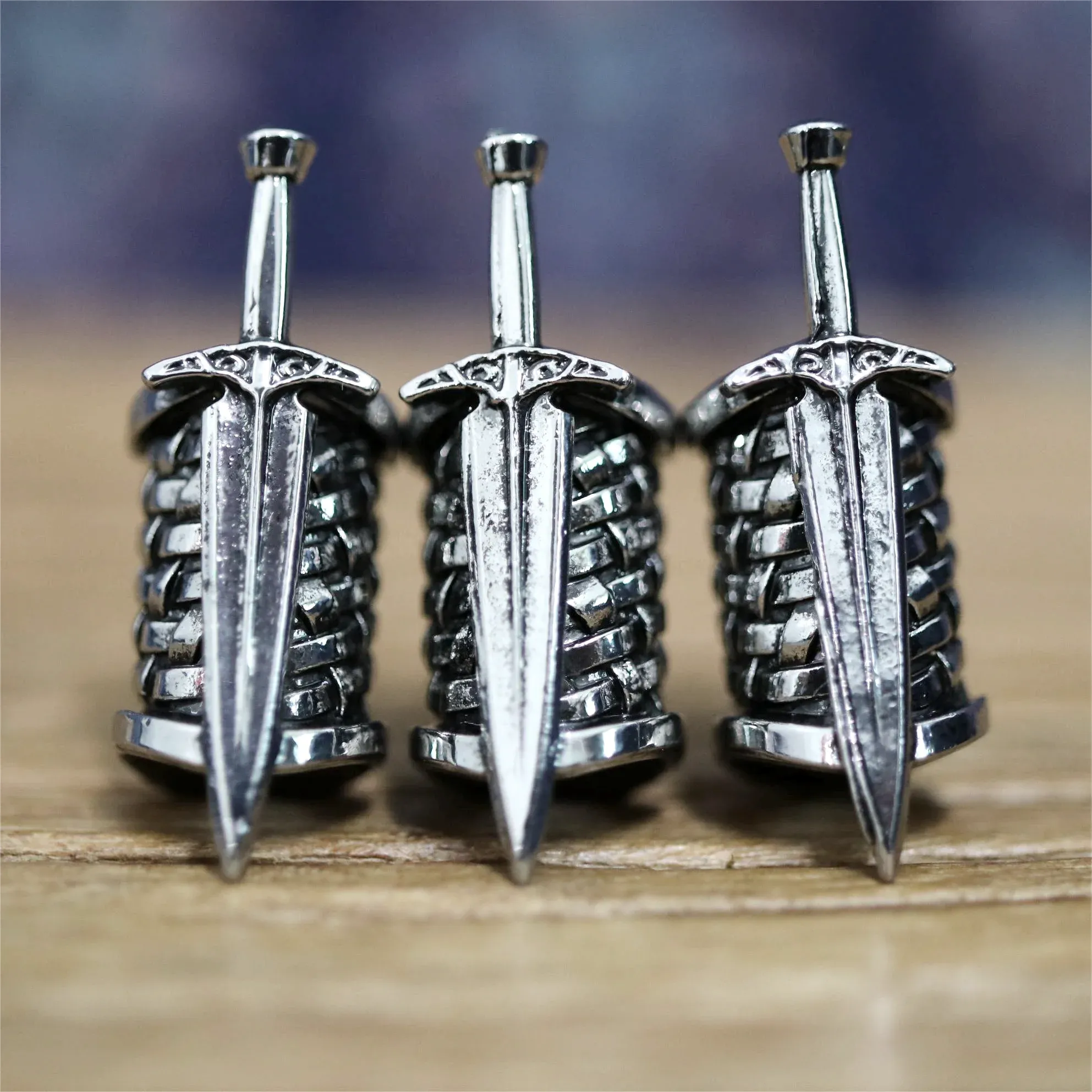 3pcs Viking Sword Celtic Beads Hair Accessories
