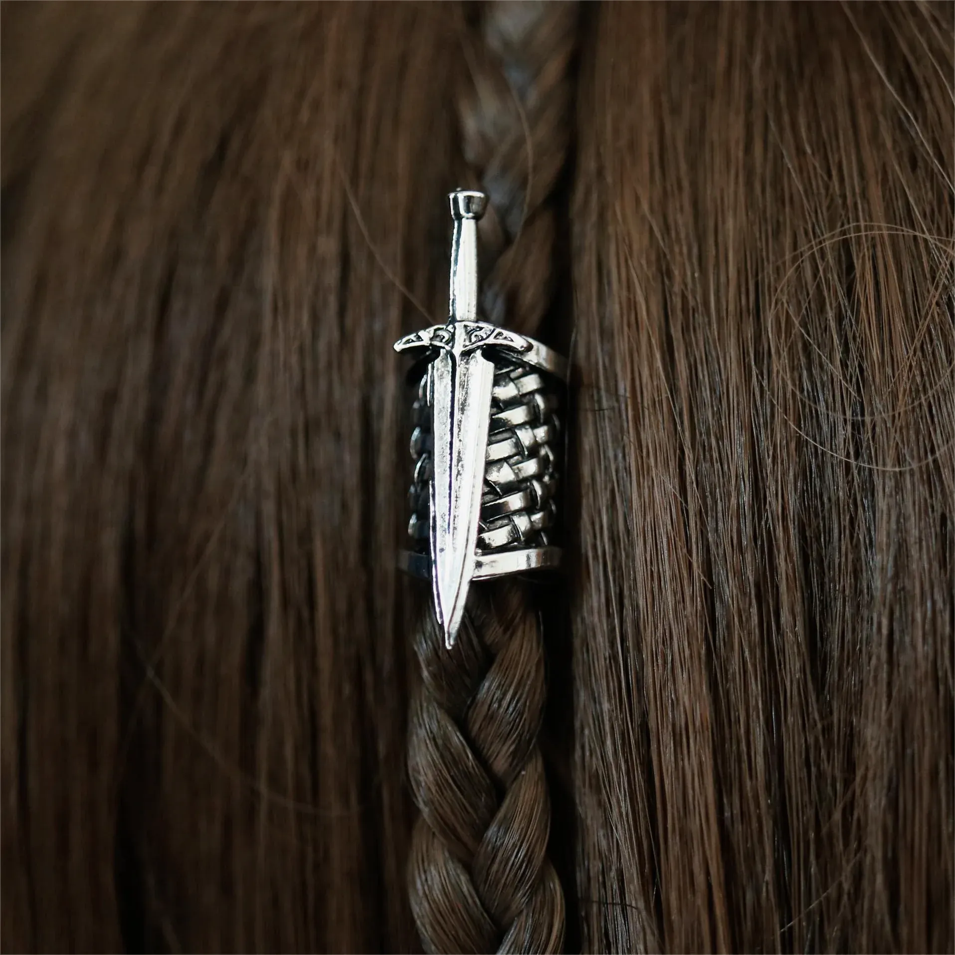 3pcs Viking Sword Celtic Beads Hair Accessories