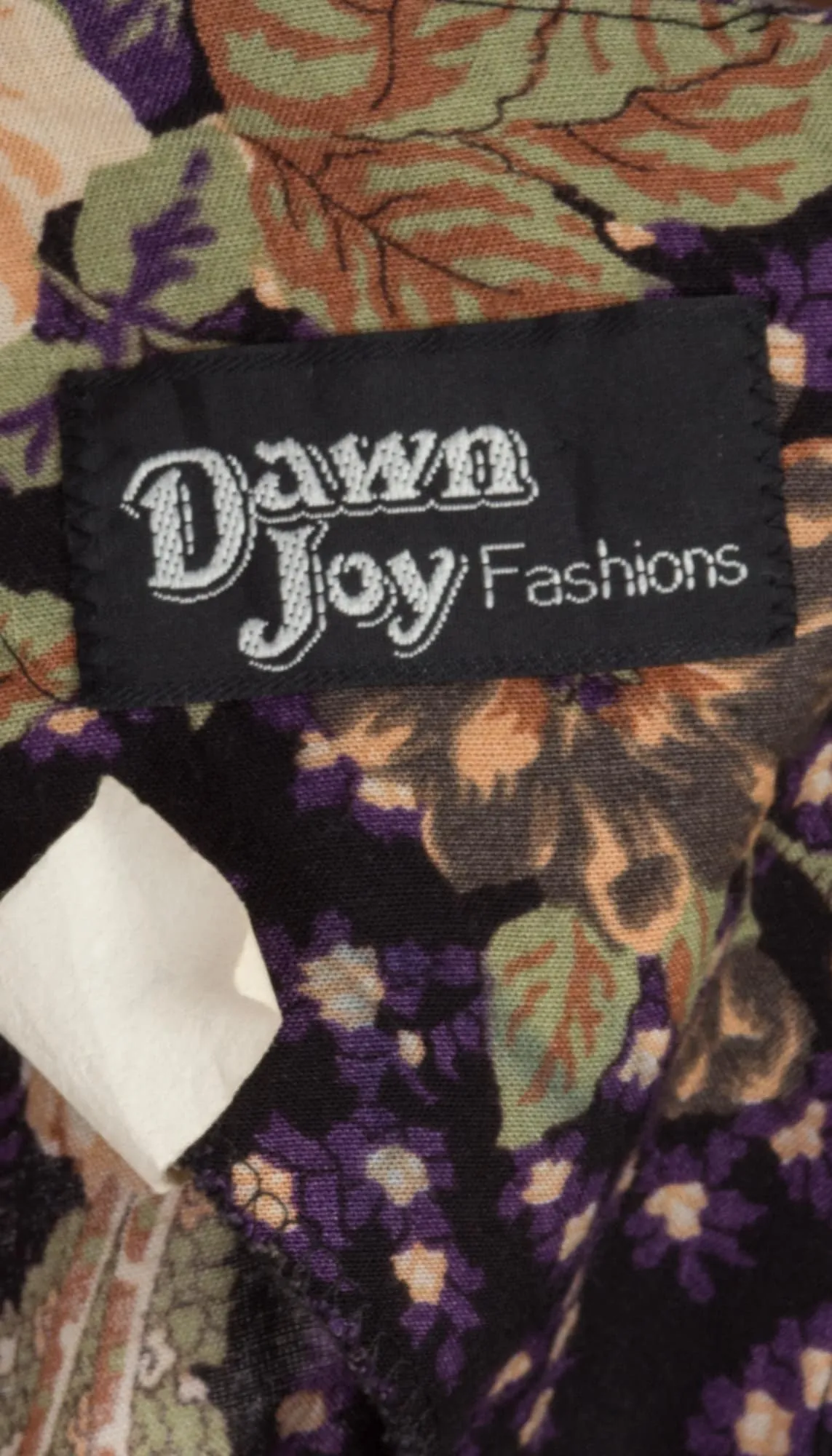 80s Lace Collar Floral Midi Dress - Small