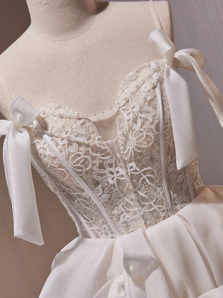 A-line Sweetheart White Homecoming Dress Cute Graduation Dress Short Prom Dress KTS017