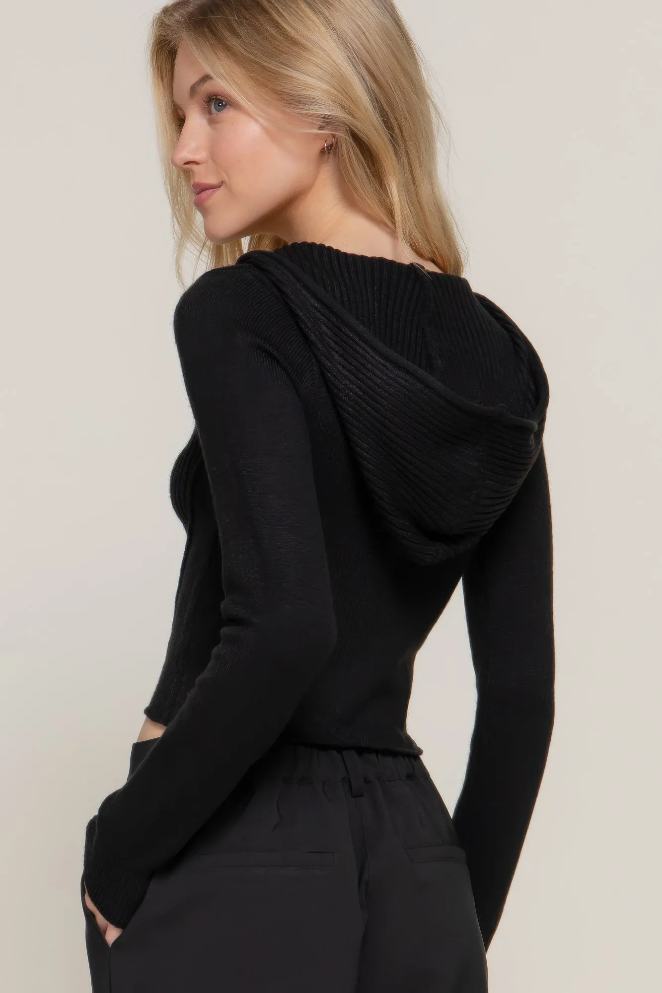 Active USA | 2-Way Zip Closure Sweater Hoodie Cardigan