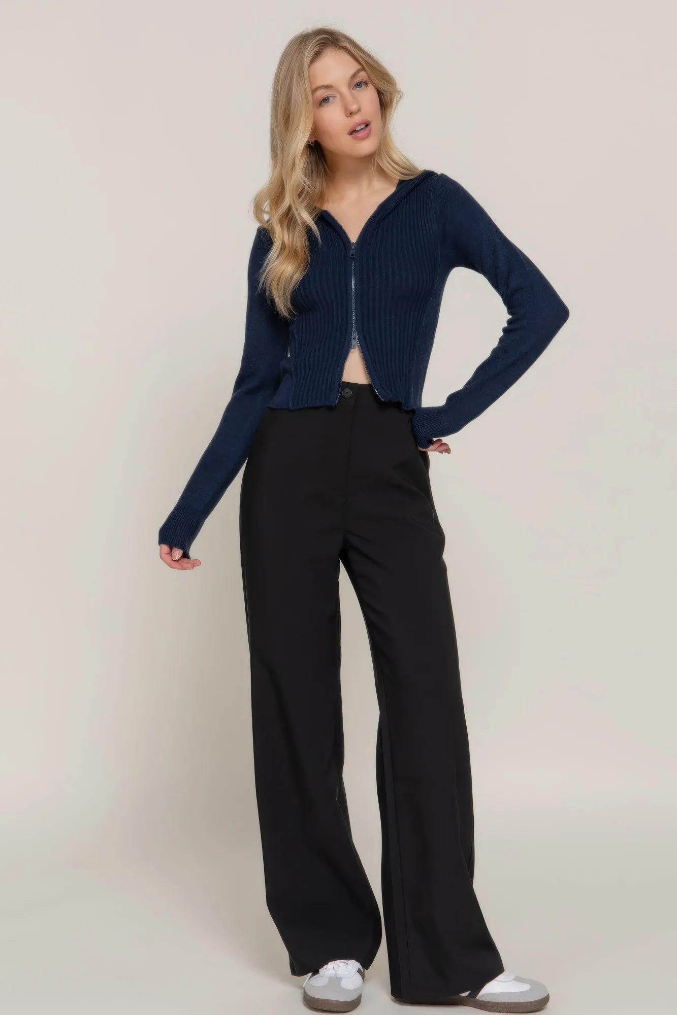 Active USA | 2-Way Zip Closure Sweater Hoodie Cardigan