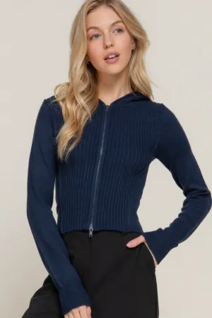 Active USA | 2-Way Zip Closure Sweater Hoodie Cardigan