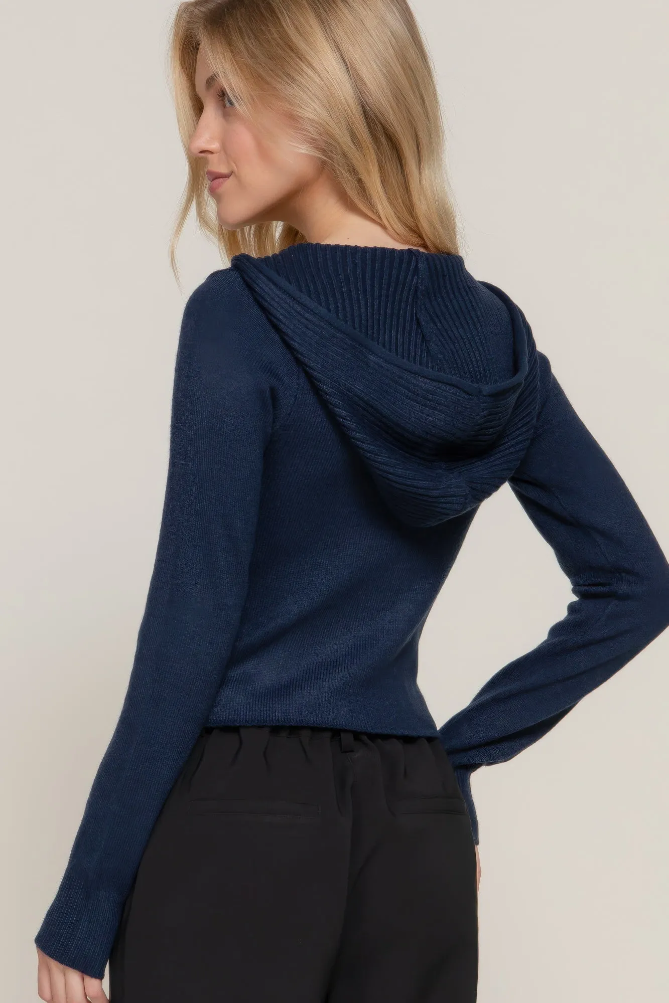 Active USA | 2-Way Zip Closure Sweater Hoodie Cardigan