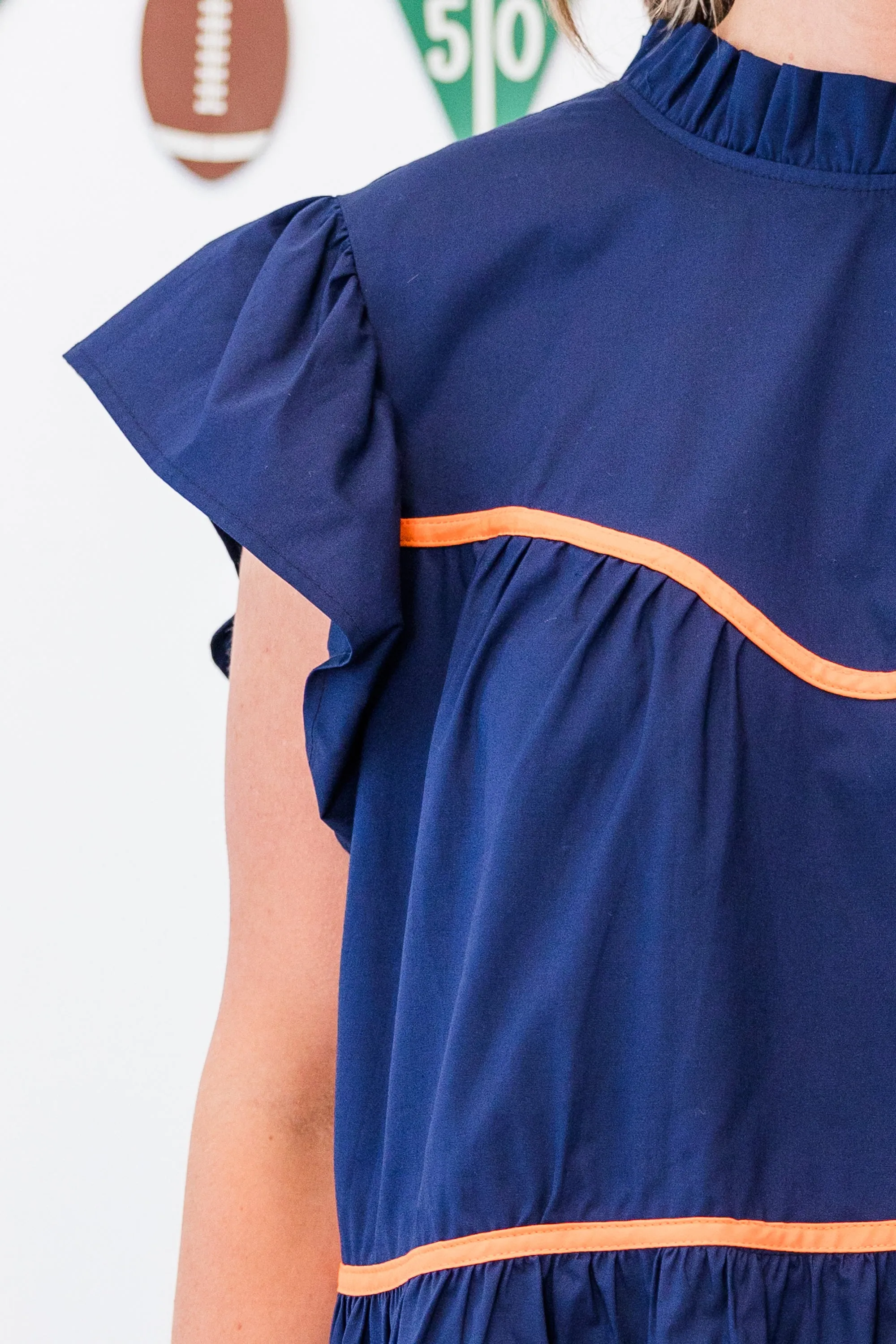 All The Spirit Top, Navy-Orange