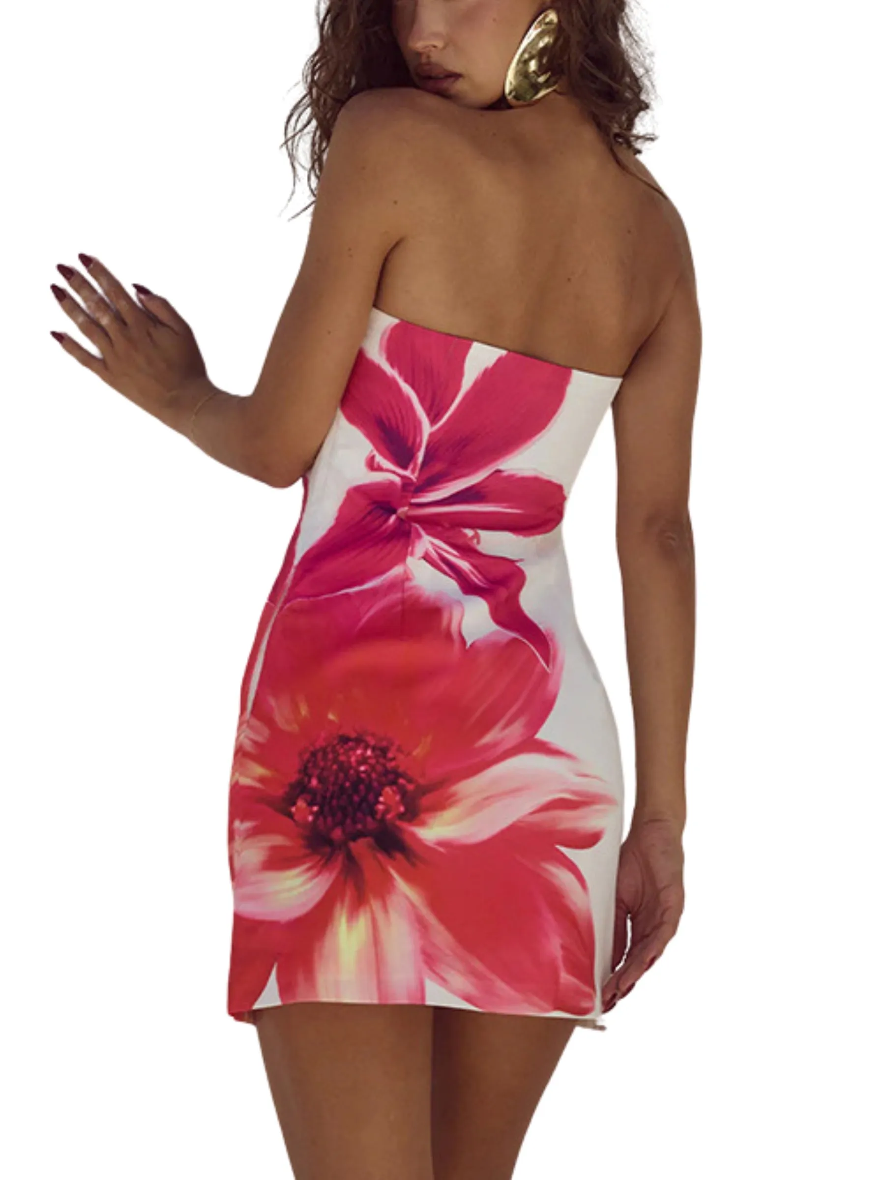 Amozae-Christmas Outfits New Year's Eve Dress Night Out Club Dresses cute winter outfits Gracen Large Floral Mini Dress
