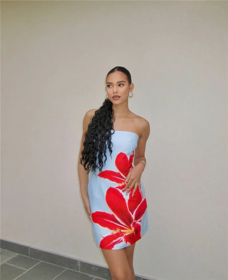 Amozae-Christmas Outfits New Year's Eve Dress Night Out Club Dresses cute winter outfits Gracen Large Floral Mini Dress