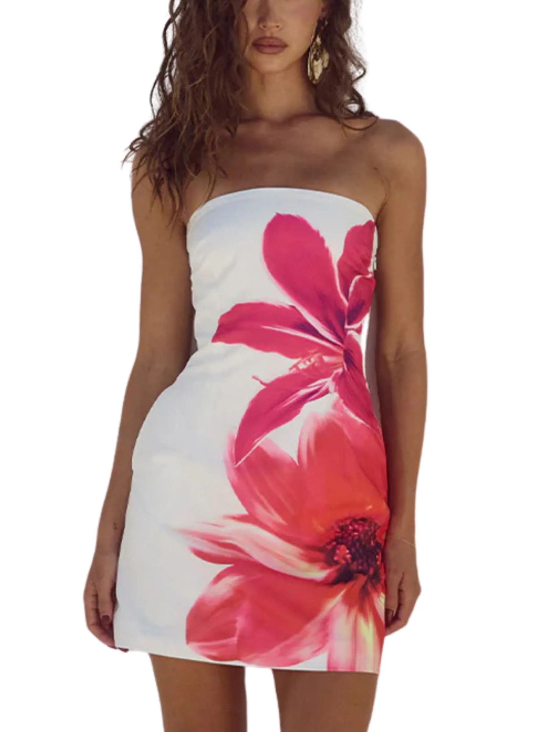 Amozae-Christmas Outfits New Year's Eve Dress Night Out Club Dresses cute winter outfits Gracen Large Floral Mini Dress