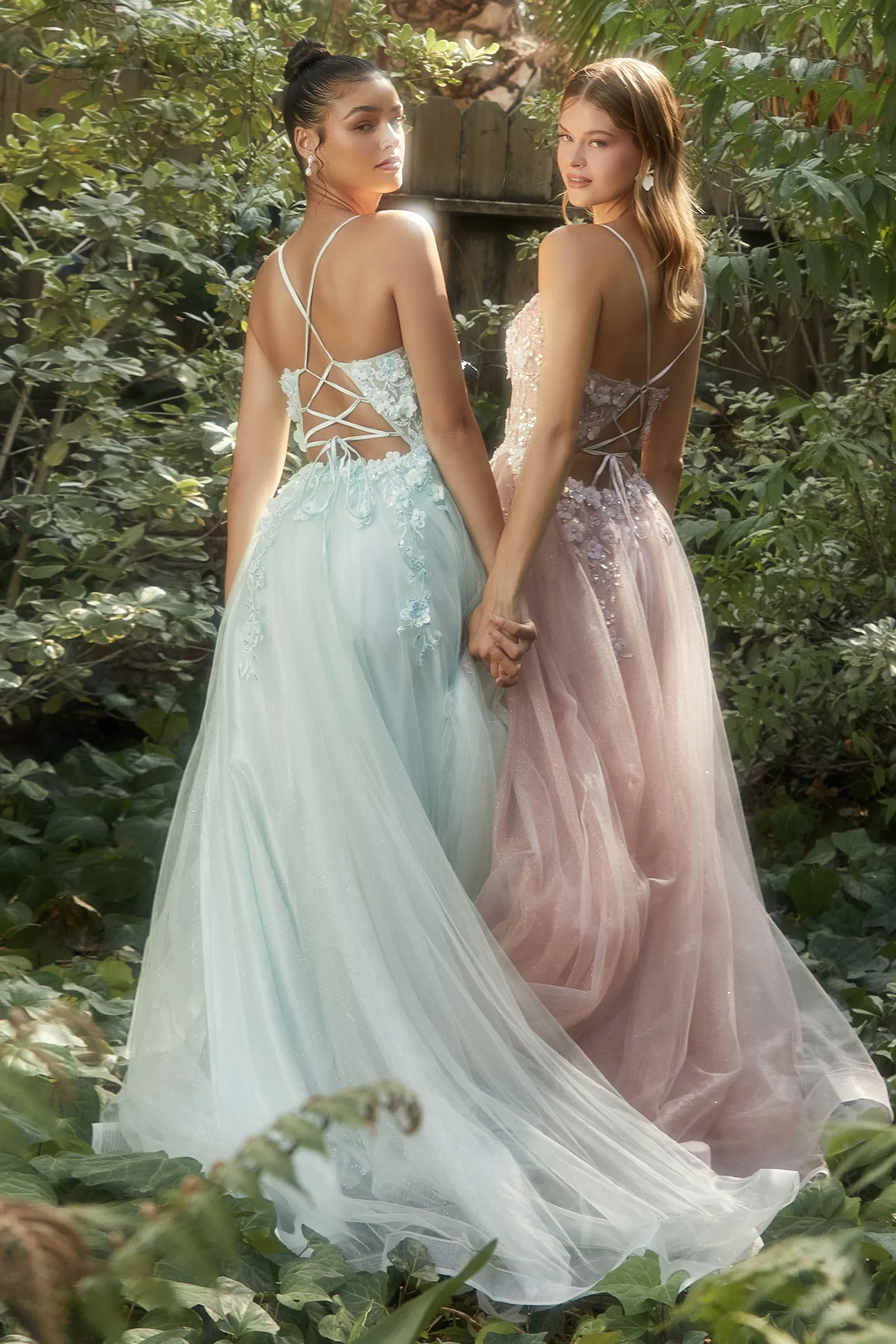 ANDREA & LEO A1142 Floral Scoop Bodice A Line Dress