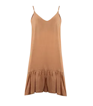 Ariadne Strap Short Frill Dress Nude