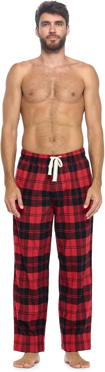 Ashford & Brooks Mens Super Soft Flannel Plaid Pajama Sleep Pants
