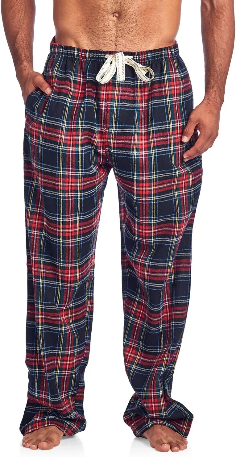 Ashford & Brooks Mens Super Soft Flannel Plaid Pajama Sleep Pants