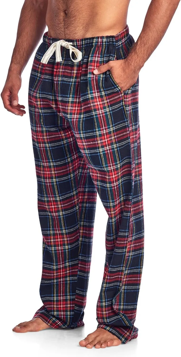 Ashford & Brooks Mens Super Soft Flannel Plaid Pajama Sleep Pants