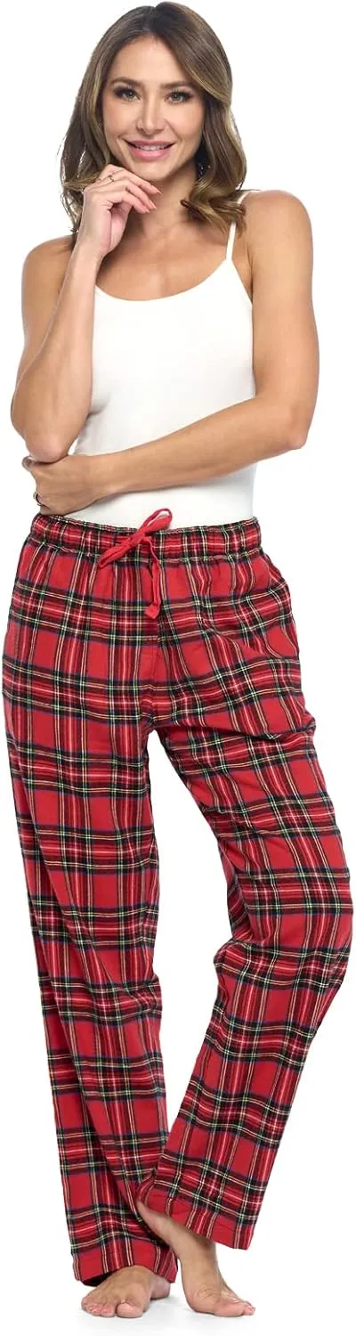 Ashford & Brooks Women's Super Soft Flannel Plaid Pajama Sleep Pants