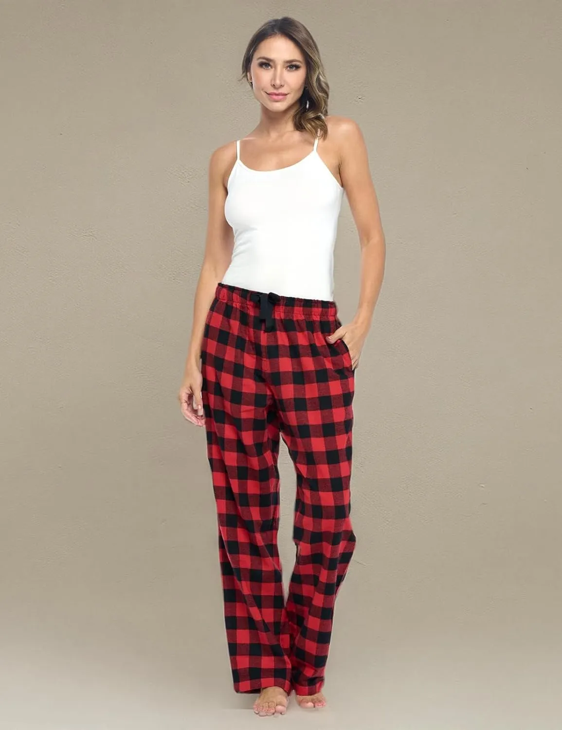 Ashford & Brooks Women's Super Soft Flannel Plaid Pajama Sleep Pants