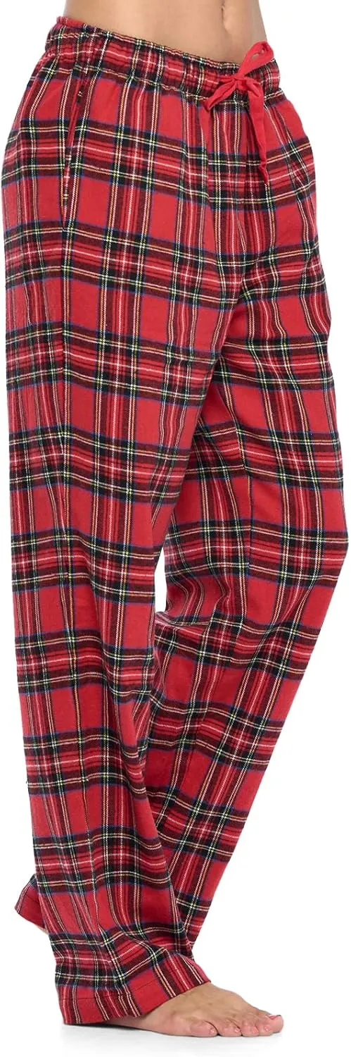 Ashford & Brooks Women's Super Soft Flannel Plaid Pajama Sleep Pants