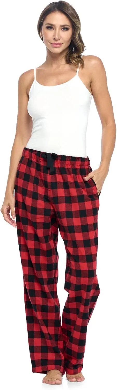 Ashford & Brooks Women's Super Soft Flannel Plaid Pajama Sleep Pants