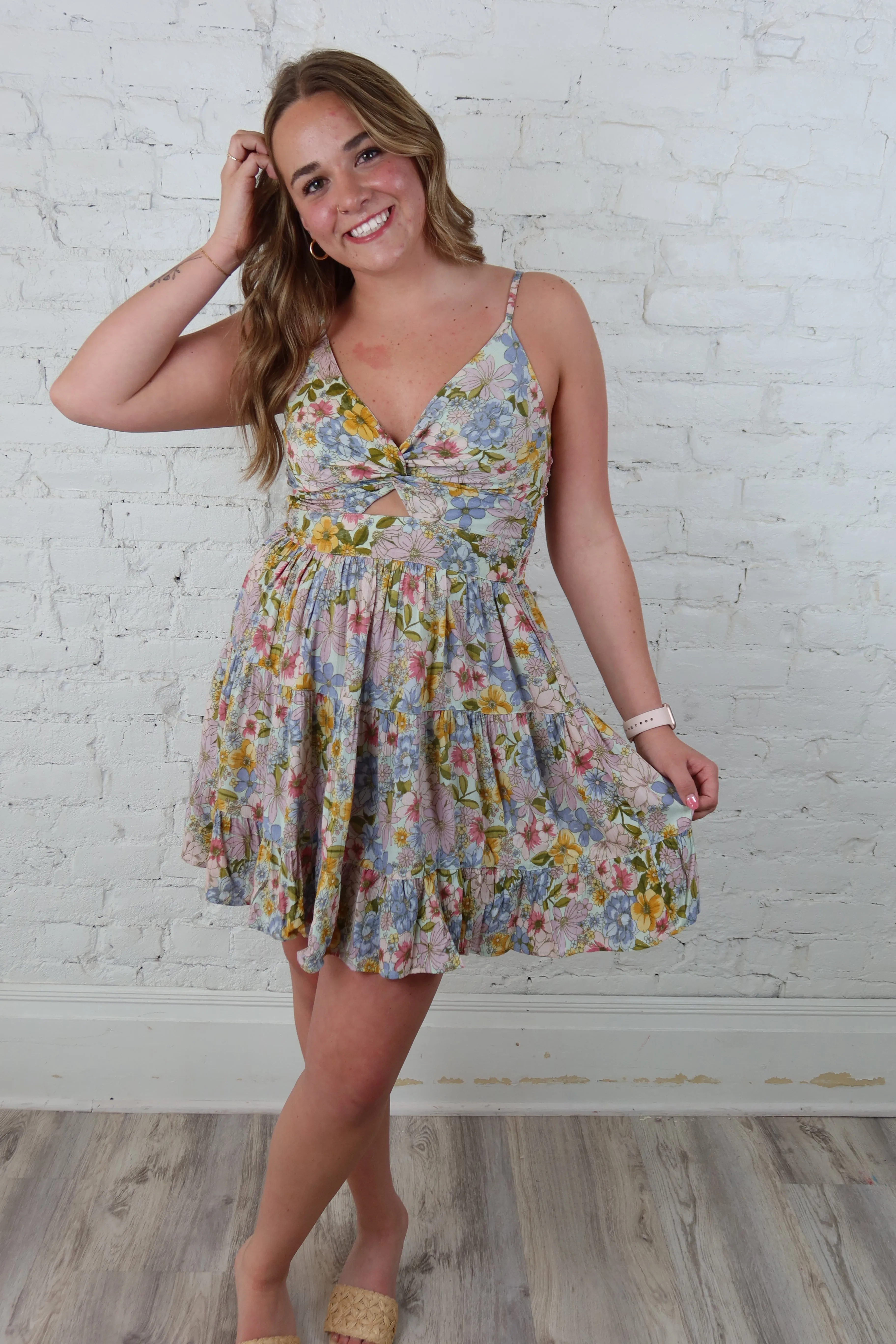 At The Bay Twist Front Keyhole Dress