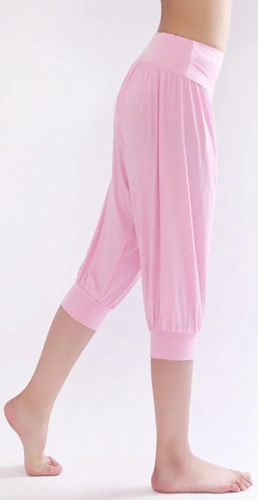 AvaCostume Modal Cotton Soft Yoga Sports Dance Harem Capri Pants