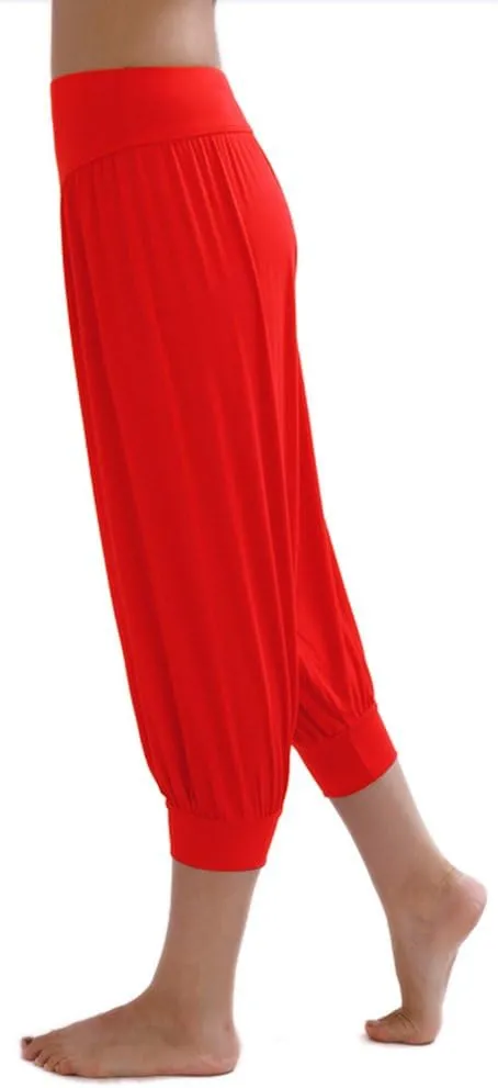 AvaCostume Modal Cotton Soft Yoga Sports Dance Harem Capri Pants