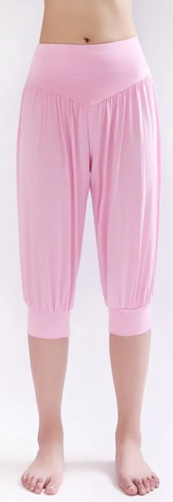 AvaCostume Modal Cotton Soft Yoga Sports Dance Harem Capri Pants
