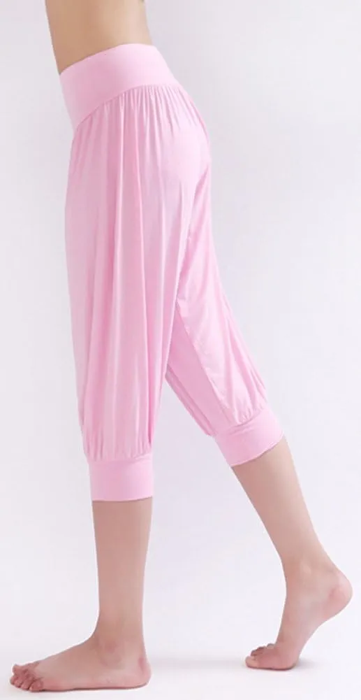 AvaCostume Modal Cotton Soft Yoga Sports Dance Harem Capri Pants