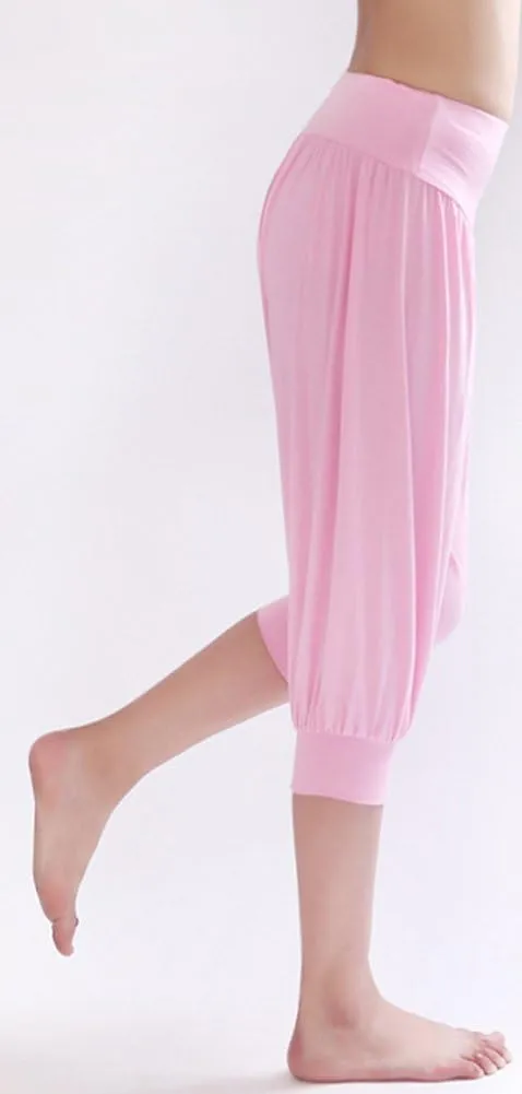 AvaCostume Modal Cotton Soft Yoga Sports Dance Harem Capri Pants
