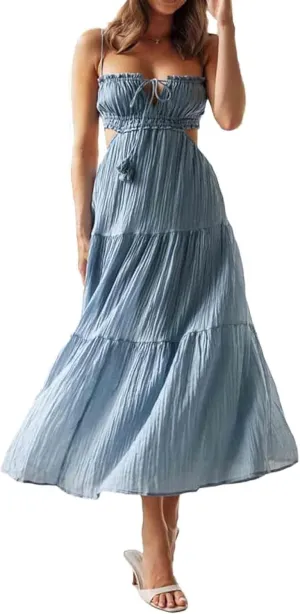Backless Maxi Dress Women Y2k Spaghetti Strap Backless Dress Low Cut Bodycon Long Maxi Dresses