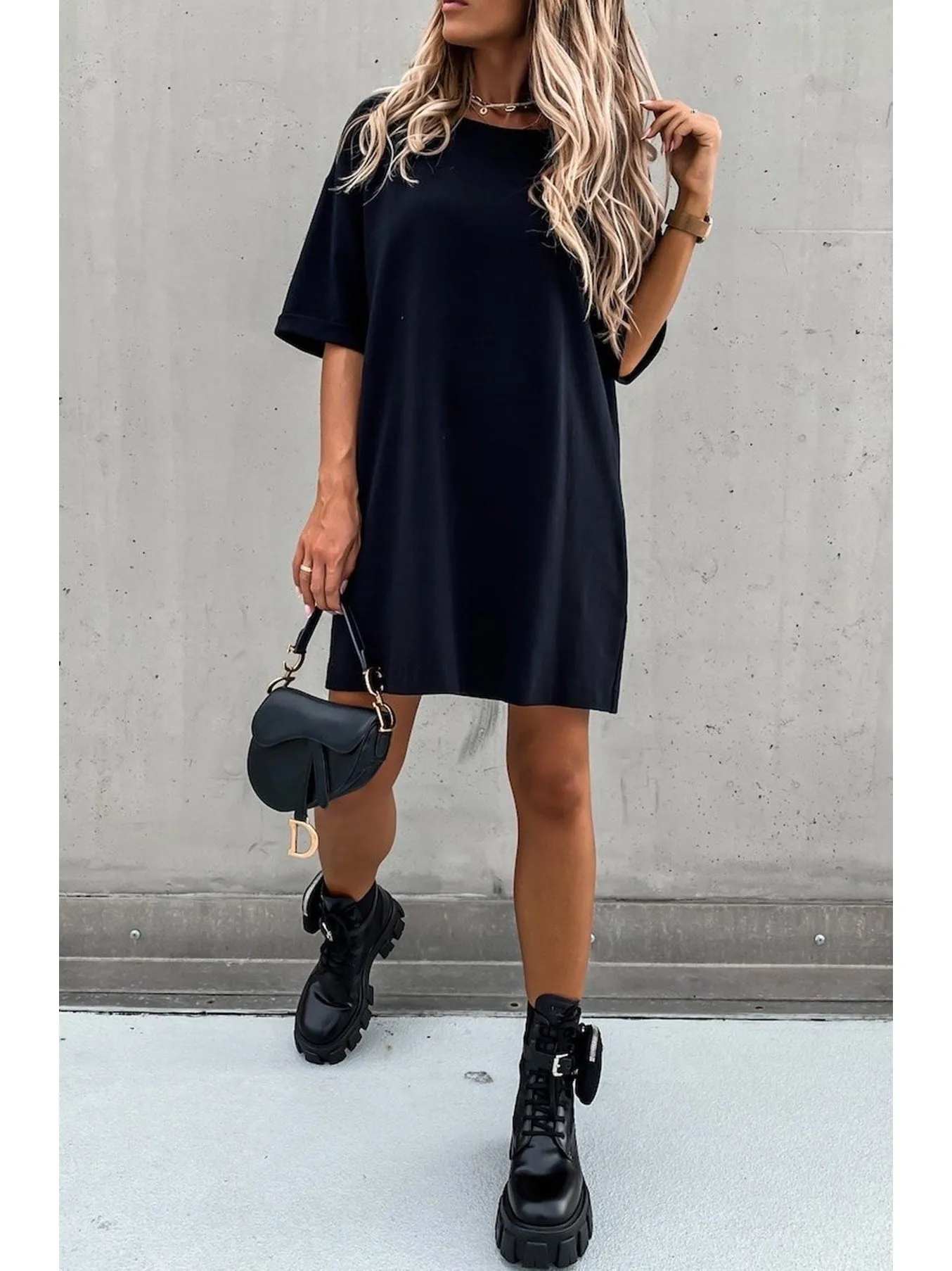 Beckie Black tunic T-Shirt  Mini Dress