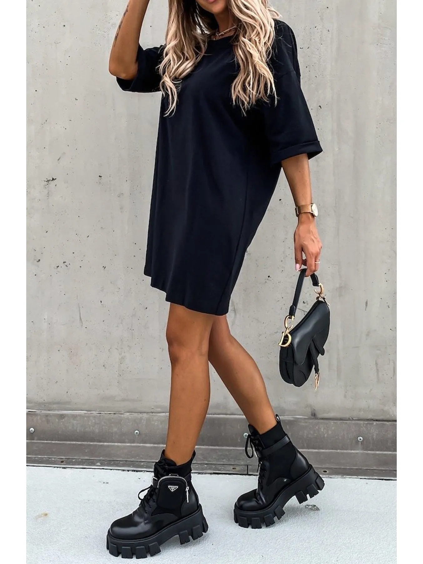 Beckie Black tunic T-Shirt  Mini Dress
