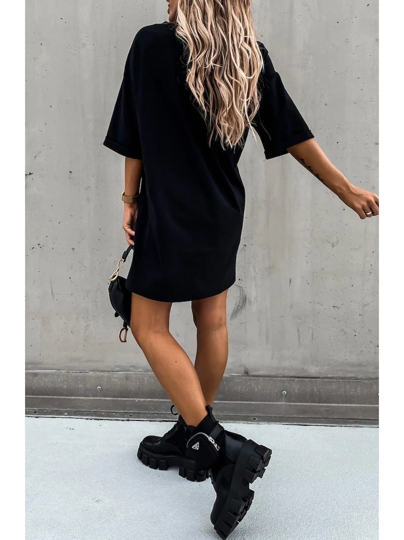Beckie Black tunic T-Shirt  Mini Dress