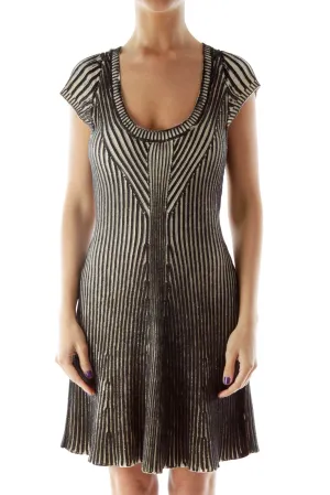 Black and White Striped Knit Dress