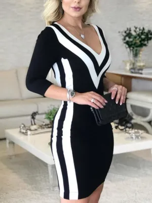 Black and White Stripes Dress