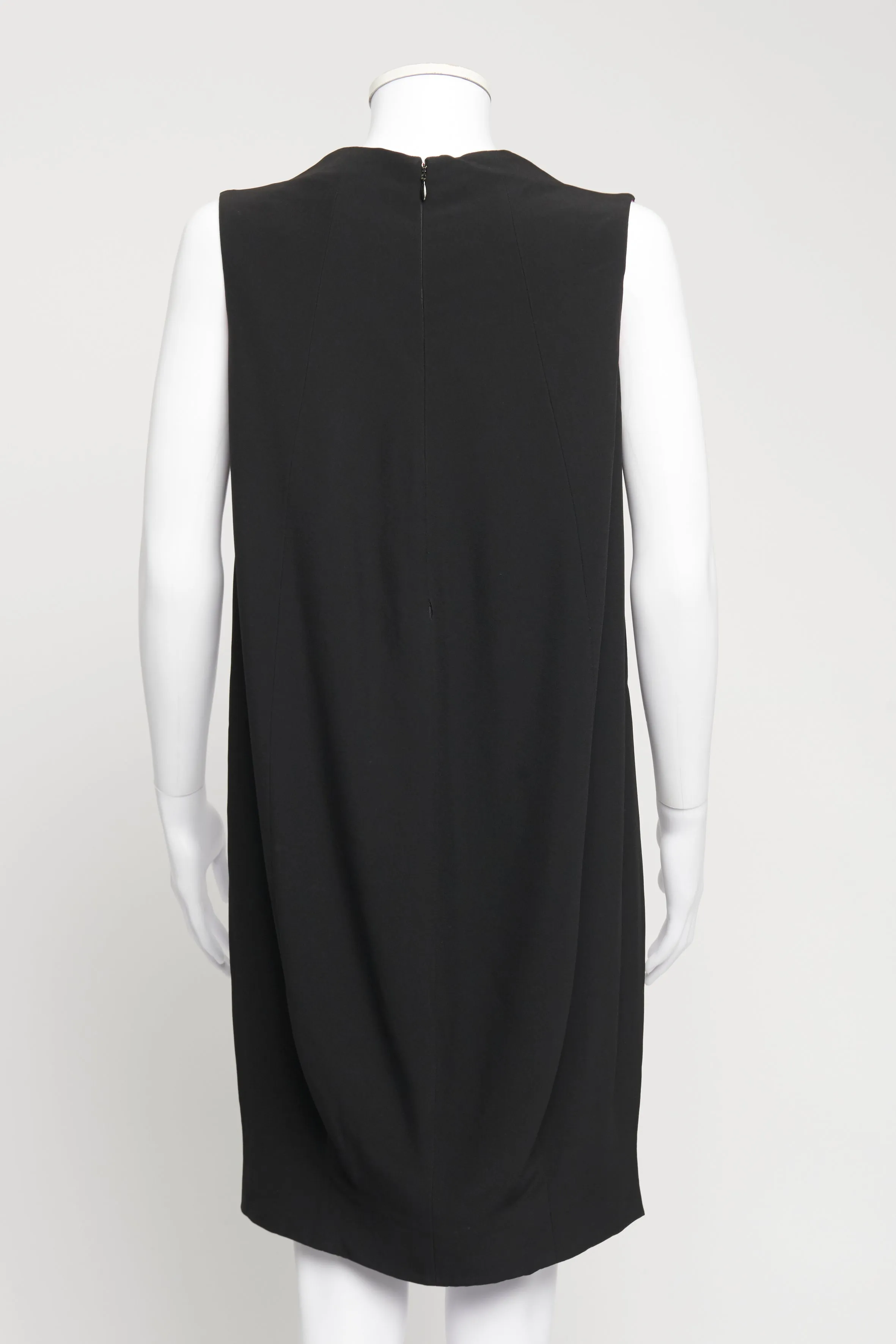 Black Contrast Pink Lining Bubble Hem Preowned Shift Dress
