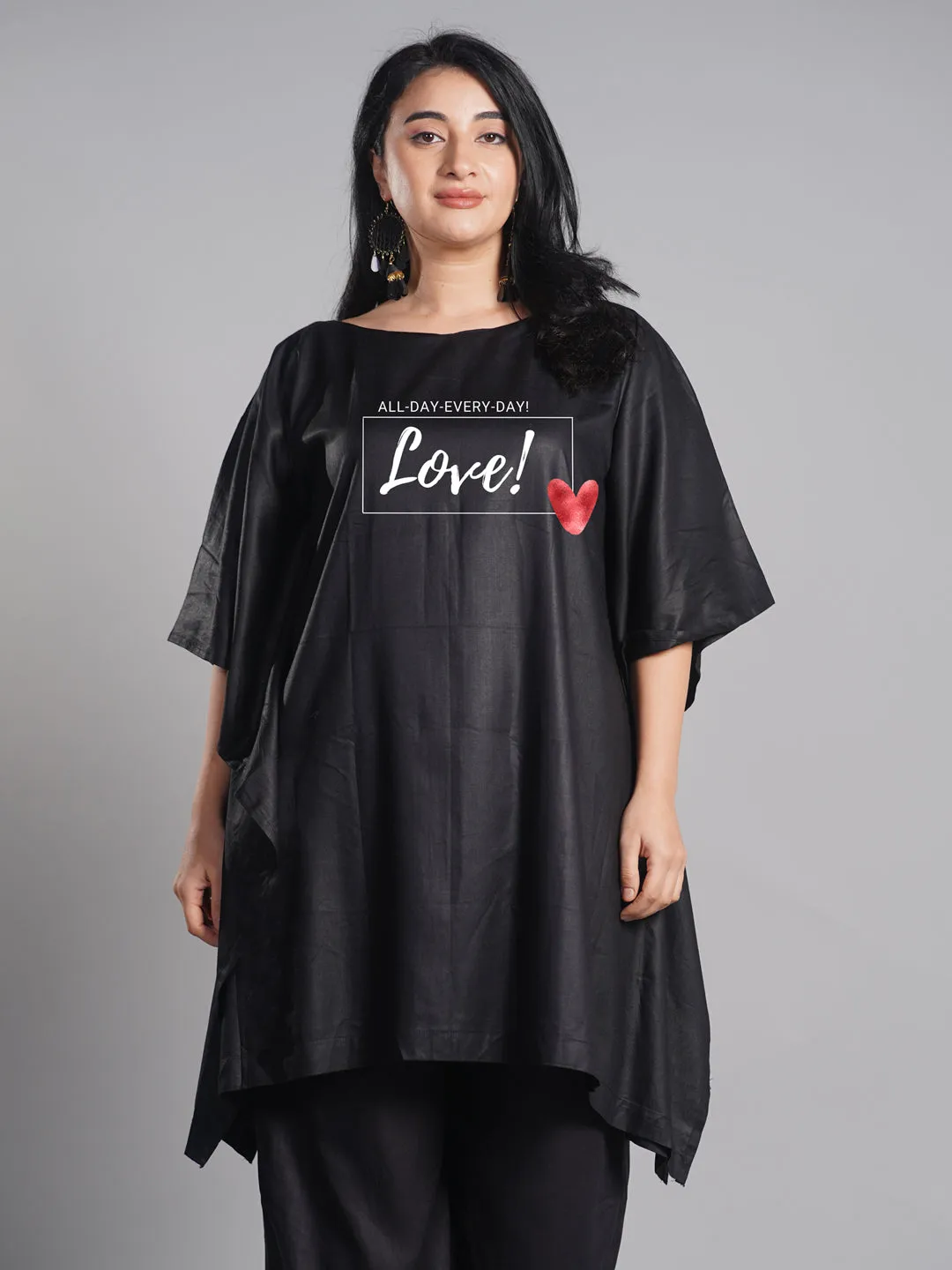 Black Rayon Kaftan - Love Everyday