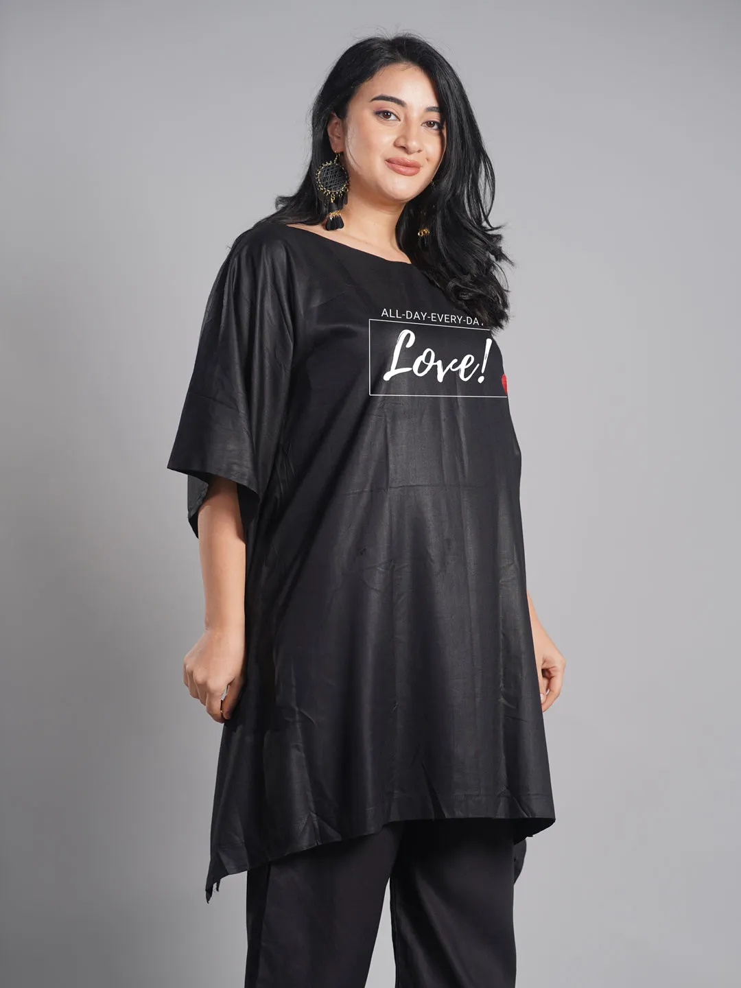 Black Rayon Kaftan - Love Everyday