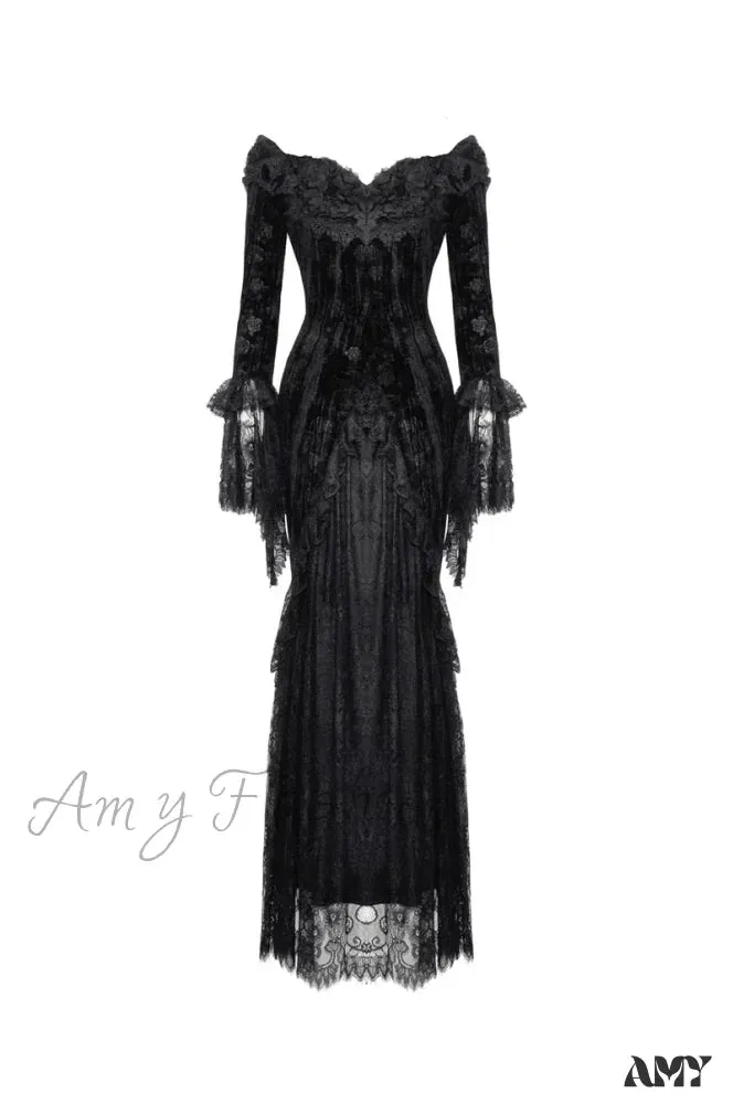 Black Women Mid-Length Dress Style Dark Gothic