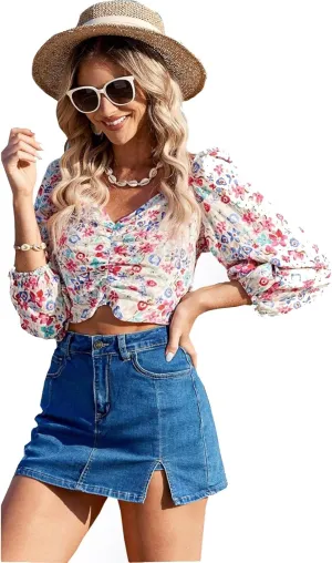 Bloomy Jean Skorts, Bloomy Skorts, Woman High Waisted Casual Stretchy Denim Skort for Women