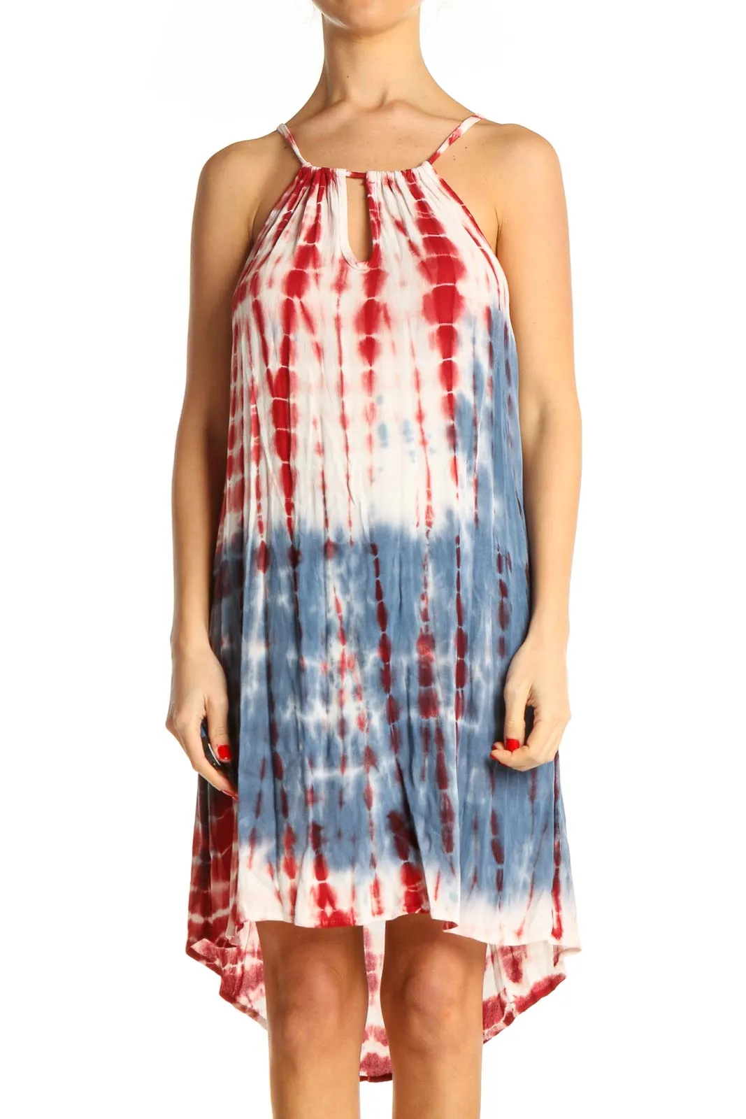 Blue Tie And Dye Holiday Dress