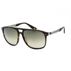 BMW Men's Sunglasses - Dark Havana Rectangular Frame Gradient Green Lens | BW0001 52P
