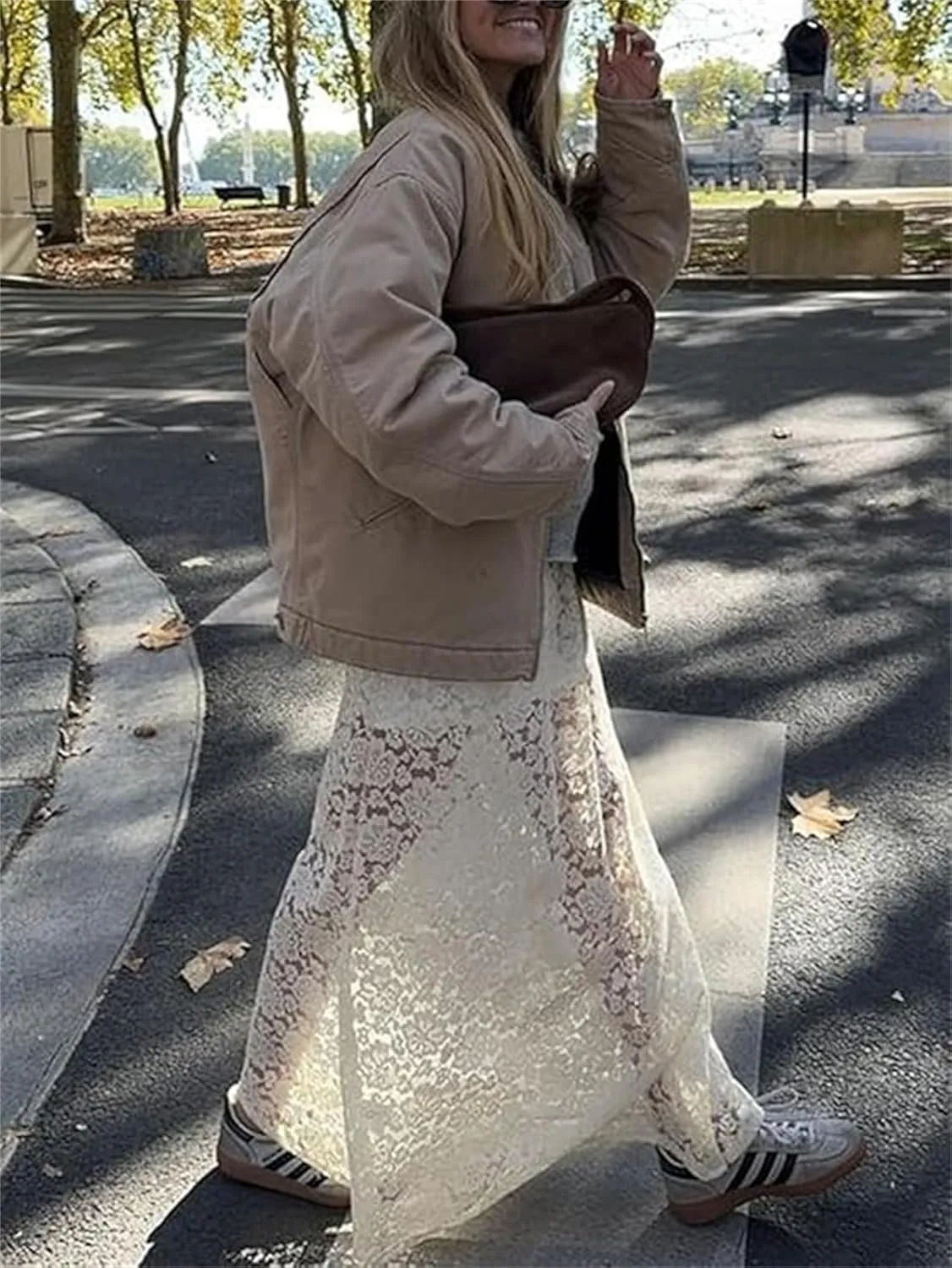 Boho Long White Skirt for Women Y2K Sheer Lace Midi Half Skirts Flowy See-Through Maxi Skirt Beach Party