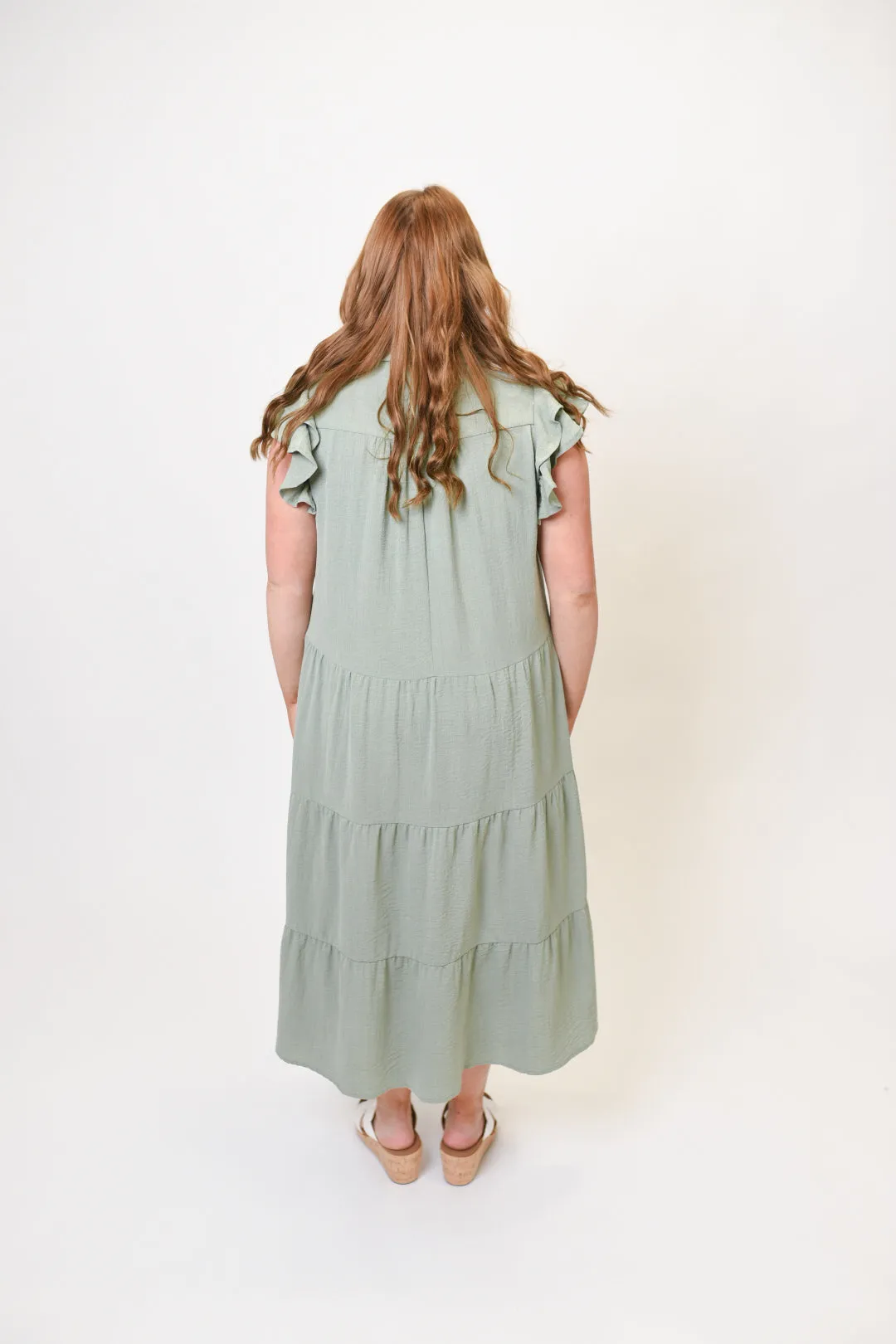 Bold & Beautiful Midi Dress in Sage
