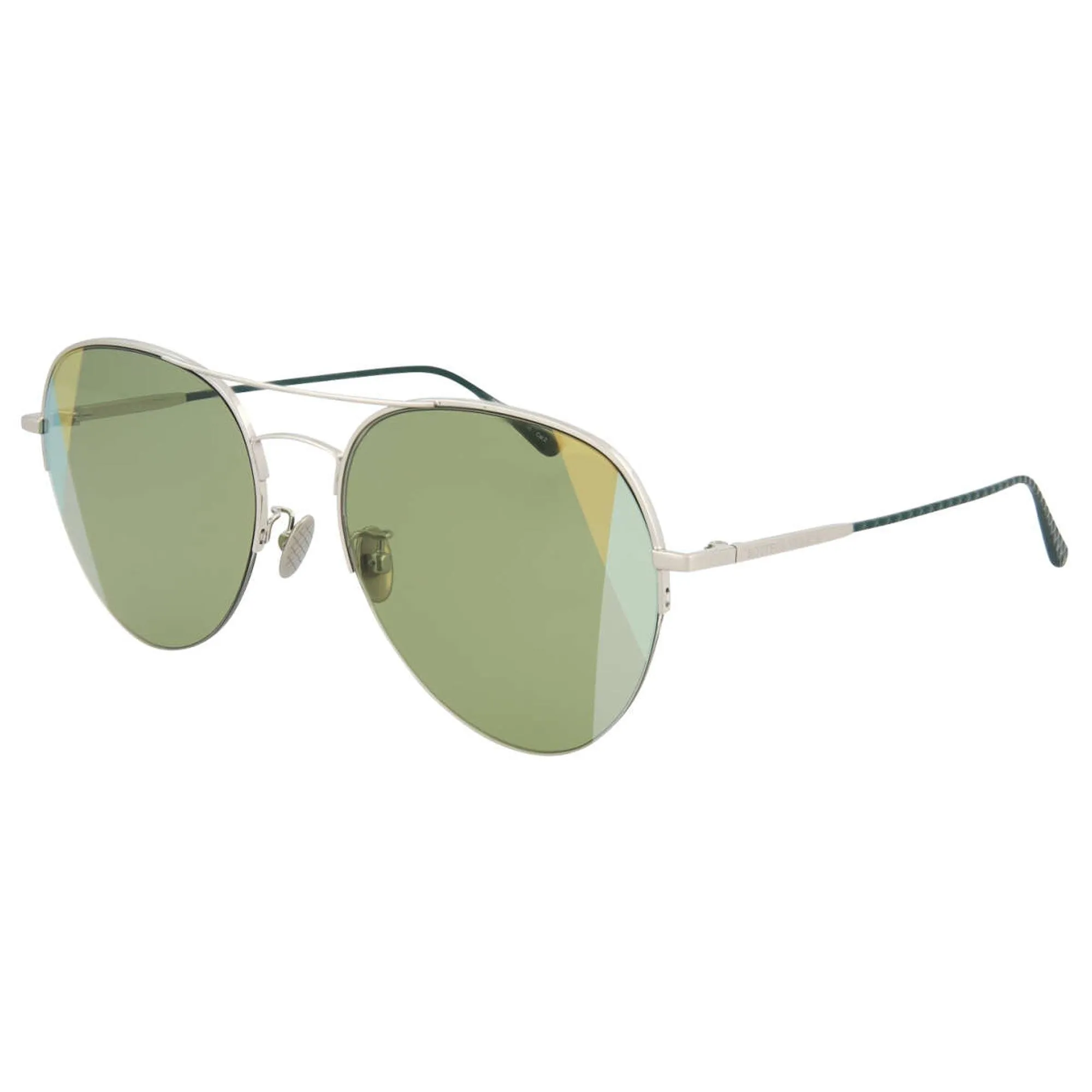 Bottega Veneta Unisex Sunglasses - Silver Metal Aviator Frame | BV0247S-30006485008