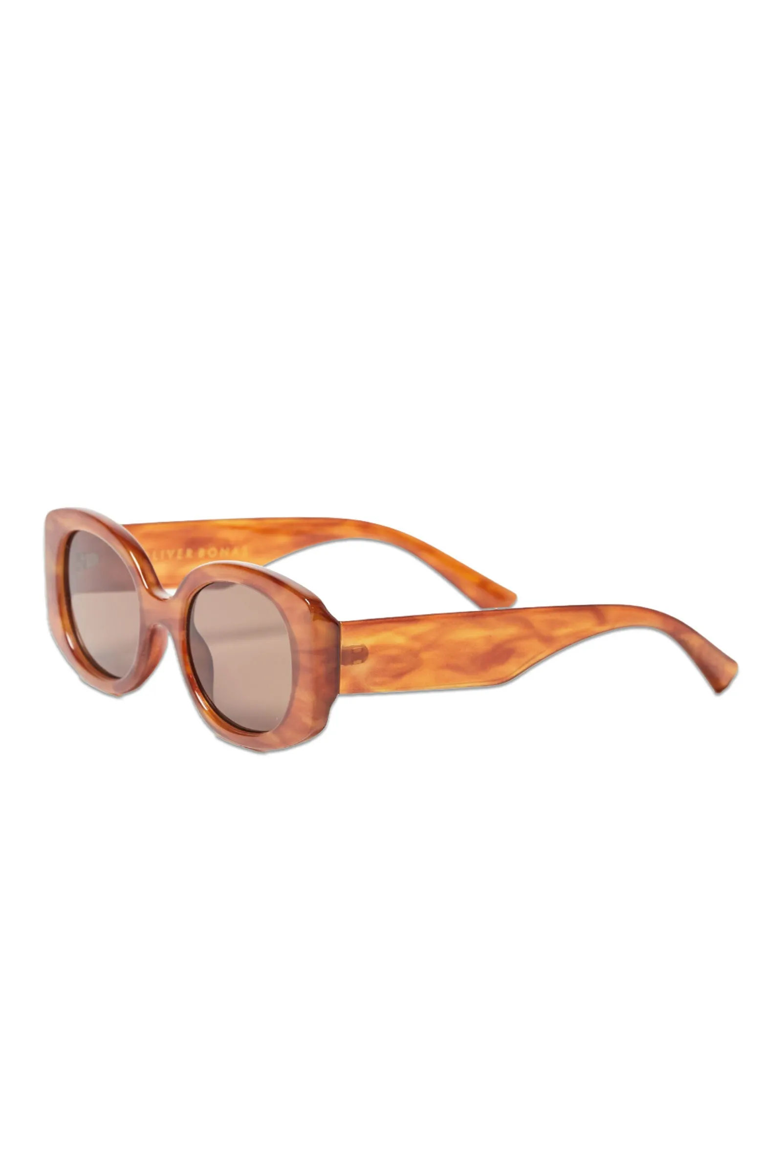Brown Tan Oval Sunglasses