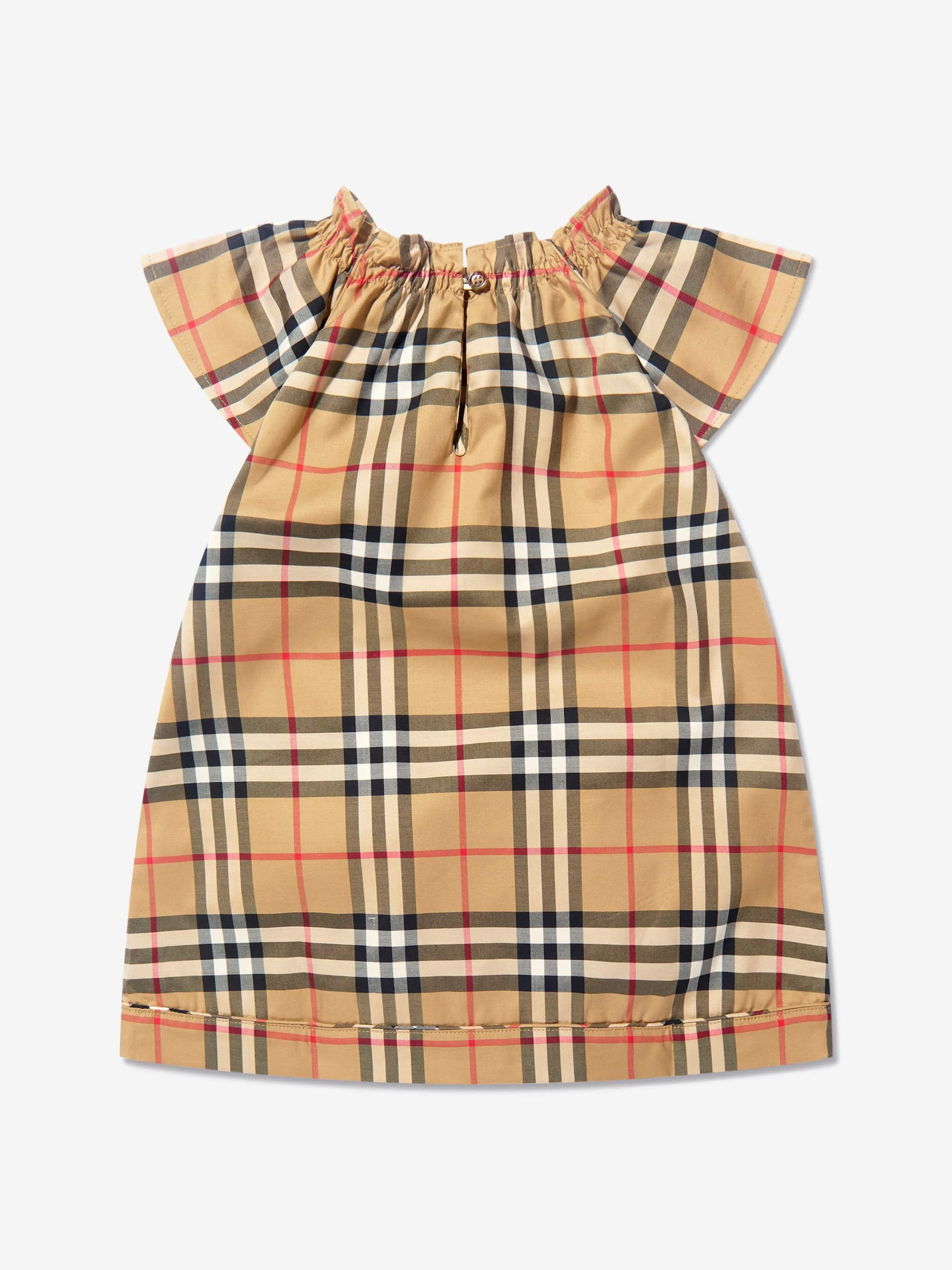 Burberry Baby Girls Check Shea Dress With Knickers In Beige
