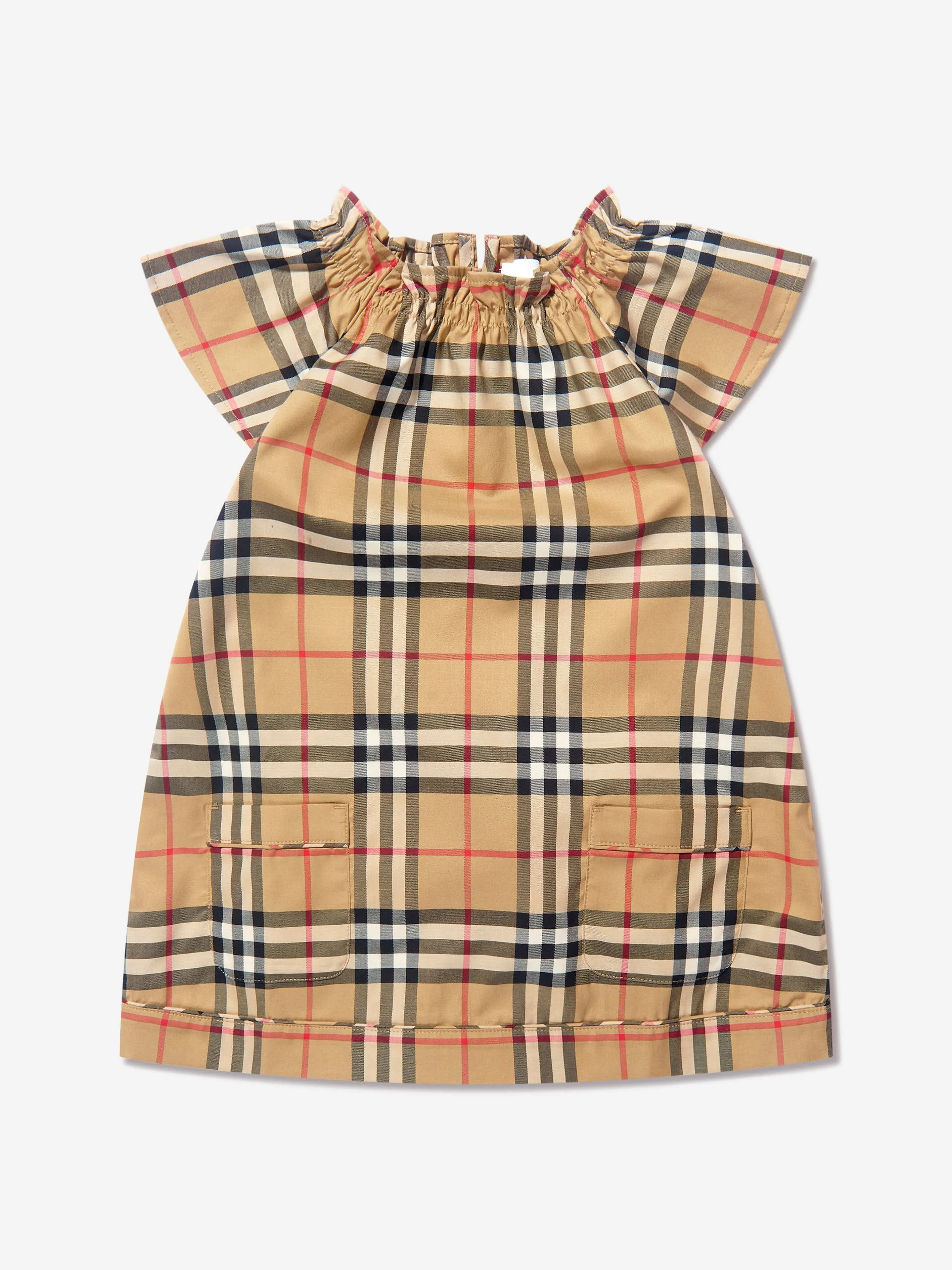 Burberry Baby Girls Check Shea Dress With Knickers In Beige