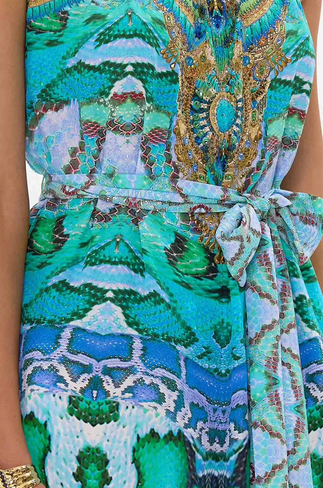 Camilla - Land Of Wonder Tie Waist Strapless Jumpsuit