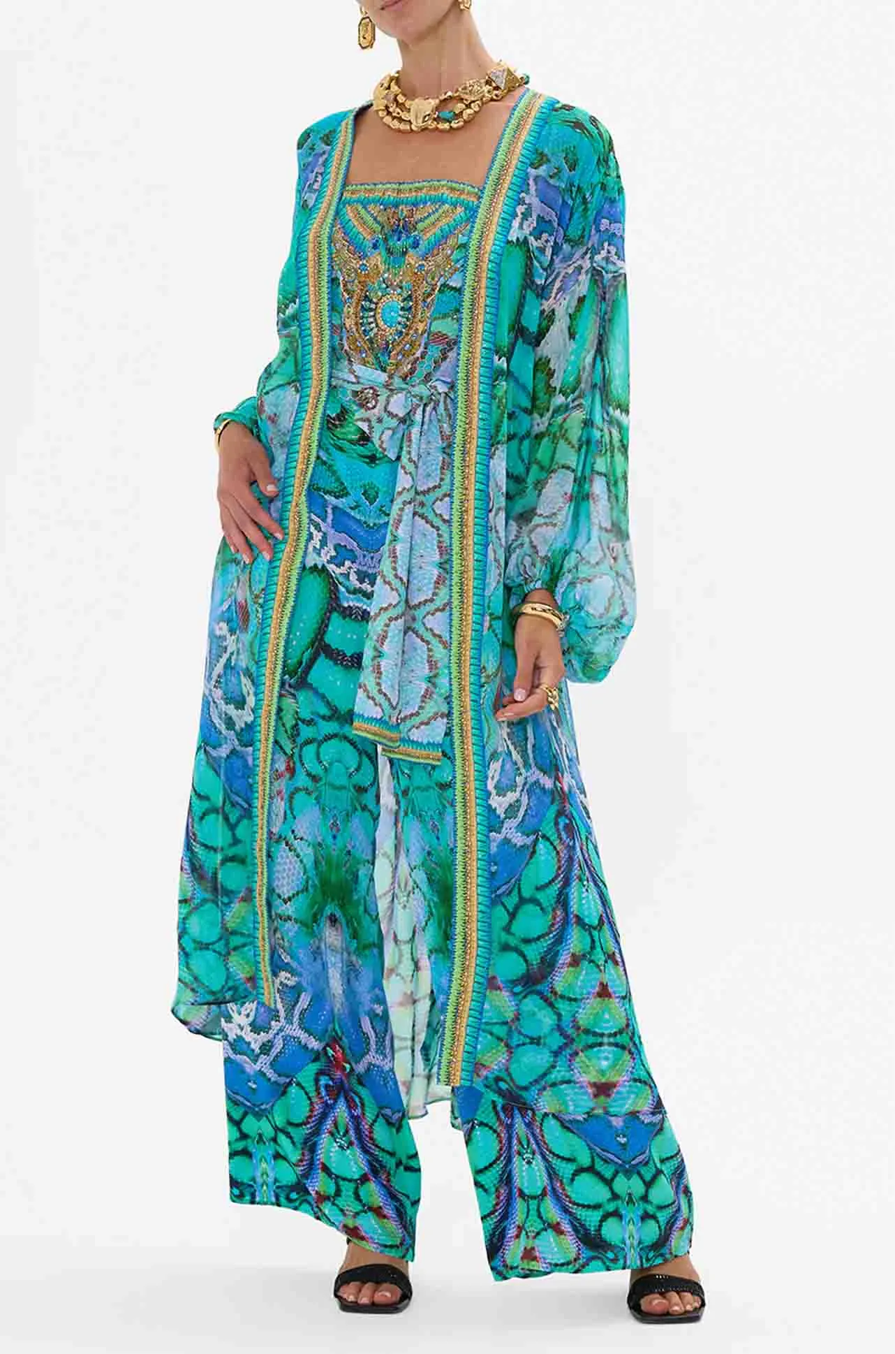 Camilla - Land Of Wonder Tie Waist Strapless Jumpsuit